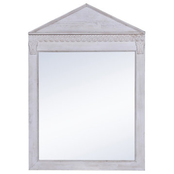 Dann Foley Wood Framed Lifestyle Wall Mirror Weathered Off White Finish