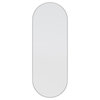 22" W X 60" H Pill Shape Stainless Steel Framed Mirror, White