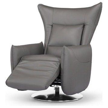 Hyland Reclining Chair with Swivel Base and Top Grain Leather