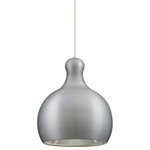 Besa Lighting - Besa Lighting Felix, 10.75" 10W 1 LED Cord Mini Pendant with Flat Canopy - Our Felix metal shade LED Pendant is a contemporary aluminum design, with semi-specular Alzak reflector for shielding the light source. The broad and compact dual radiused design, along with the strong burst of focused downlight, makes this pendant ideal for task oriented applications in modern environments. The 12V cord pendant fixture is equipped with a 10' braided coaxial cord with Teflon jacket and a low profile flat monopoint canopy. These stylish and functional luminaries are offered in a beautiful brushed Bronze finish.  Canopy Included: TRUE  Canopy Diameter: 5 x 0.63< Dimable: TRUE  Color Temperature: 2  Lumens:   CRI: 85+  Rated Life: 0 HoursFelix 10.75" 10W 1 LED Cord Mini Pendant with Flat Canopy Satin Nickel *UL Approved: YES *Energy Star Qualified: n/a  *ADA Certified: n/a  *Number of Lights: Lamp: 1-*Wattage:10w LED bulb(s) *Bulb Included:Yes *Bulb Type:LED *Finish Type:Satin Nickel