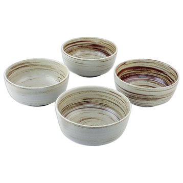 NOVICA Typhoon And Ceramic Cereal Bowls  (Set Of 4)