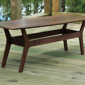 The Noll - Wide Body Danish Mid Century Surfboard Coffee Table in Walnut