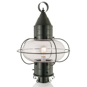 Classic Onion Large 1 Light Outdoor Post Lighting in Gun Metal with Clear Glass