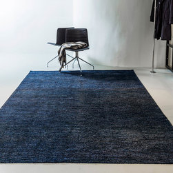 Silk Rugs in Black and Blue by Massimo - Floor Rugs