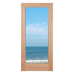 KA1L -KNOTTY ALDER 1-LITE FRENCH DOOR WITH DUAL PANE CLEAR GLASS (1-3/4") - Windows And Doors