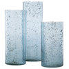 Mist Rustic Distressed Glass Hurricane Vases, 3-Piece Set