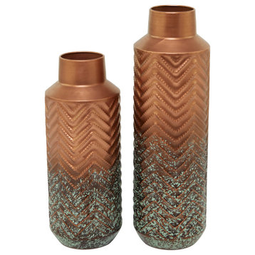 Rustic Copper Metal Vase Set 563084