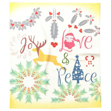 Christmas Throw Blanket, Joy Love Peace, Queen