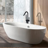 Freestanding Single Handle Bathtub Faucet With Shower Hose, Matte Black