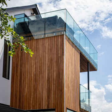 Milled Ipe Siding w/ Glass Railing