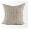 Mercana "Ivivva" 20x20 Beige Fabric Textured Decorative Pillow Cover