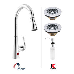 Keeney - Keeney Double Strainer Kitchen Kit with Nexo Faucet, Polished Chrome - Kitchen Faucets