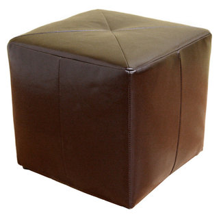 Baxton Studio Aric Bonded Leather Ottoman Contemporary