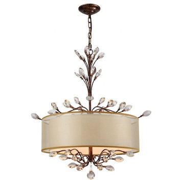 Traditional Glam Luxe Four Light Chandelier-Spanish Bronze Finish - Chandelier