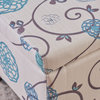 GDF Studio Breanna Contemporary Storage Ottoman, White & Blue Floral Fabric