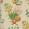 Coral fabric sand dollar seashell starfish reef, Sample