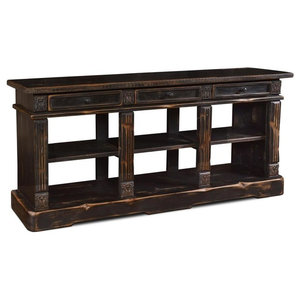 vidaXL Solid Wood TV Stand Adjustable Rustic Unit Riser Shelf Console Table 