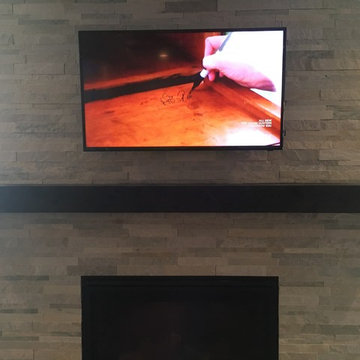 Stack Stone Fireplace TV Installation