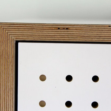 Plywood Office Unit, Pastel Colours.