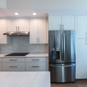Title: Bright Transitional Kitchen with Soft Blue Accents