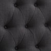 CorLiving Diamond Button Tufted Fabric Arched Panel Headboard, Dark Gray, Single