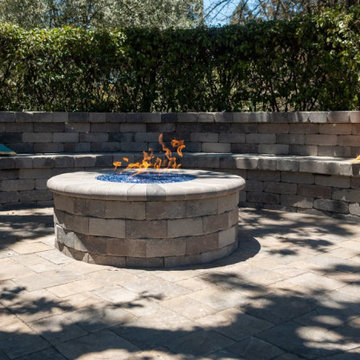 Firepit and Seating Area constructed with interlocking pavers