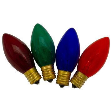 Pack of 4 Multi-Colored C9 Transparent Christmas Replacement Bulbs