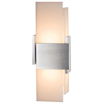 Acuo Wall Sconce, Brushed Aluminum, Frosted