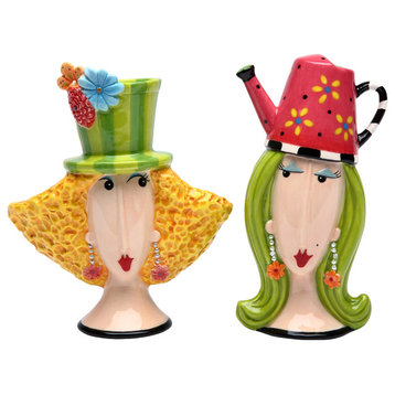 Garden Lady Salt and Pepper Shakers, Set of 2