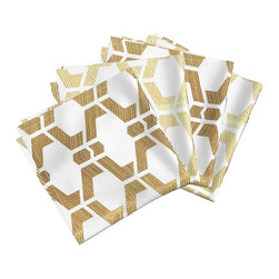 Moroccan Geo Ste of 4 Napkins - Napkins