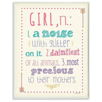 Definition of Girl, (n): A Noise with Glitter On It Textual Art Wall Plaque