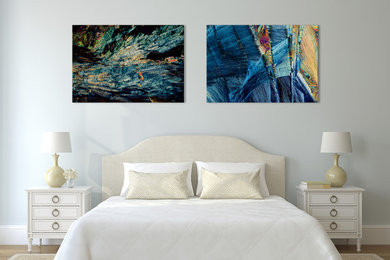 Example of an eclectic bedroom design in Orange County