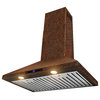 AKDY 30” Wall Mount Range Hood Embossed Copper Touch Control Fan for Kitchen
