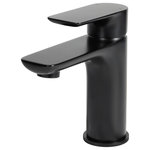 Whoselamp - Modern Single Hole Single-Handle Bathroom Faucet in Matte Black - Enhance your bathroom look with this single handle bathroom faucet. Designed for one hole sink. Single lever handle makes it easy to adjust the water flow and temperature; aerated flow is ideal for everyday bathroom tasks, like brushing teeth and washing hands. Basin faucet with solid brass construction and top of the line components for long-lasting leak-free performance.This faucet has a matte black finish that will look great in any bathroom.