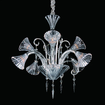 8 Light Horn Design Crystal Baccarat Chandelier