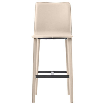 Perugia Top Grain Leather Bar Stool, Heritage Leather-Sand