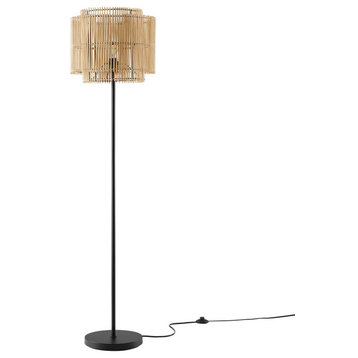 Modway Nourish Contemporary Bamboo/Iron/PVC Floor Lamp in Natural