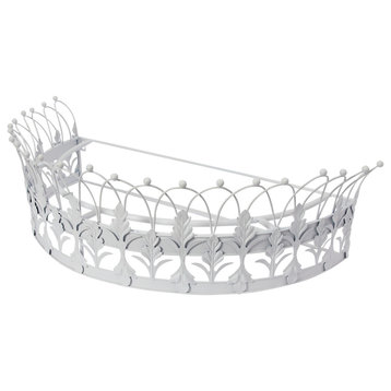 Decorative Metal Curtain or Canopy Crown, White Finish