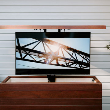 Outdoor TV Lift Cabinet - Ipe Brazilian Walnut