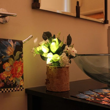Spring Tulips - Green in Birch Wood Vase