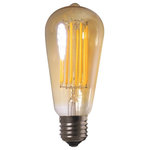 Aamsco Lighting - Hybrid Filament LED Light Bulb Vintage ST64 6W, 4w Amber - Hybrid LED light bulbs are available in a variety of glass shapes including a globe, ball, torpedo, mini reflector, and more, so you can use them anywhere you use a regular incandescent bulb. These LED light bulbs feature technology that lets them last more than 10 times longer than incandescent bulbs. They also stay cool to the touch. Our hybrid LED bulbs are dimmable and give off just the right amount of light and at the right temperature.