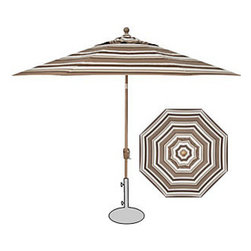 Treasure Garden 9' Push Button Tilt Umbrella - Sahara Stripe - Outdoor Umbrellas