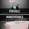 Permasteel 80 Quart Portable Rolling Patio Cooler, Pink