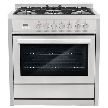 Cosmo Modern Dual-Fuel Range Convection Oven Pro Style High Powered