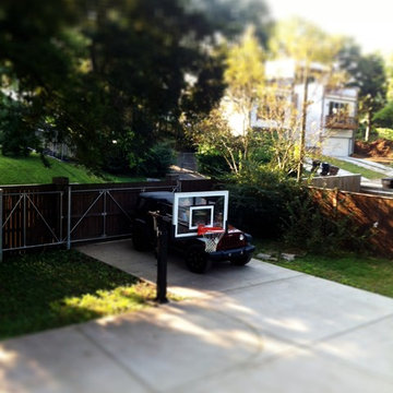 john j's Pro Dunk Silver Basketball System on a 35x35 in nashvile, TN