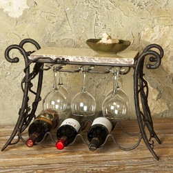 Wrought Iron Wine and Glasses Rack - Wine Racks