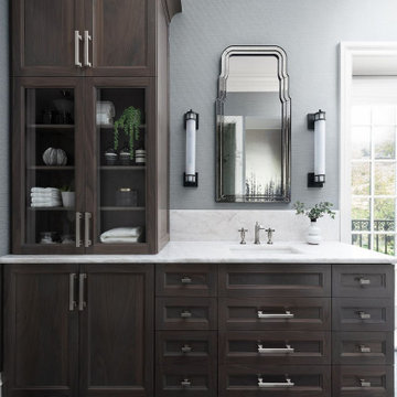 Stained Walnut Master Bathroom Vanity
