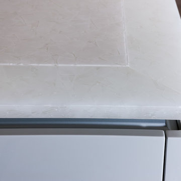 Modern White Sea Glass Kitchen Countertops