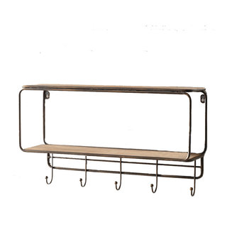 Margot Two Tier Wooden Shelf - Industrial - Display And Wall Shelves - by  The Grey Antler