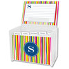 Recipe Box & Cards Bright Stripes Single Initial, Letter C